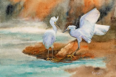 #12b Cheryl Kampe, Snowy Egret Pair1