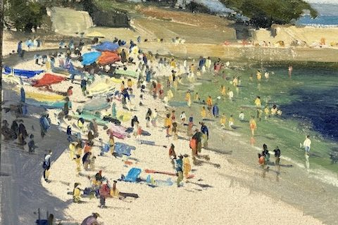 #3 Brian Blood Spring Break at the Beach 11x14 oil